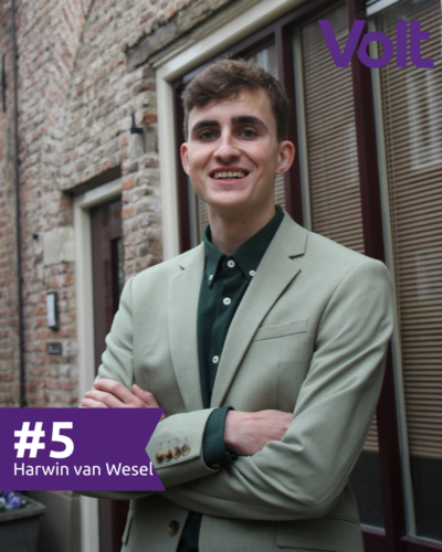 Foto van Harwin van Wesel, nummer 5 op de lijst van Volt Zwolle